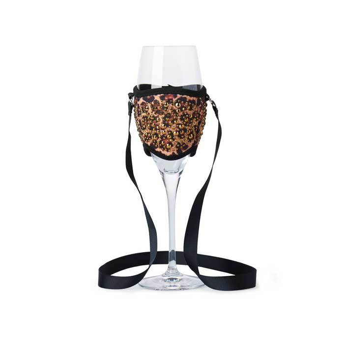 Champagne/Tasting Glass Cooler - Leopard